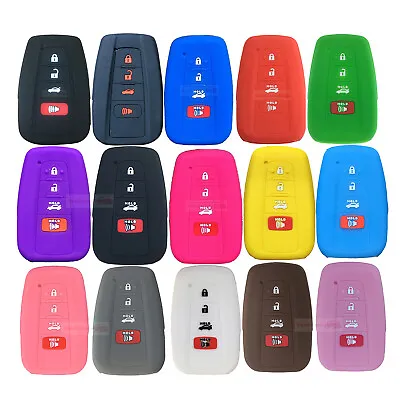 Fit TOYOTA Corolla RAV4 Camry 4 Button Remote Smart Key Fob Silicone Case Cover • $4.96