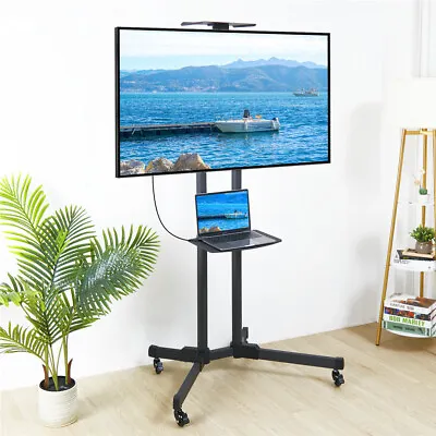 £62.92 • Buy Tall Universal Mobile TV Cart TV Stand Mount Trolley For 32-70'' Screens Monitor