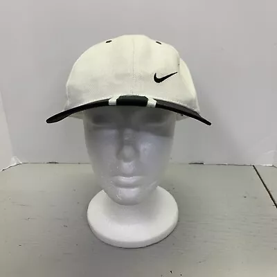 VTG 90s Adult Nike Swoosh 18 Golf Baseball White Strapback Embroidered Hat Cap • $27.99