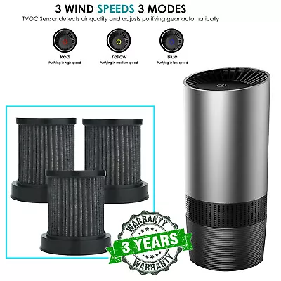 True HEPA Air Purifier For Car Smoker Air Cleaner Ionizer TVOCs Odor Dust Sensor • $6.99