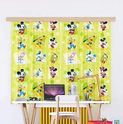 £39.98 • Buy Pair Of Ready Made Green Curtains Children's Bedroom Mickey Mouse 180x160cm 