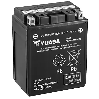 Genuine Yuasa YTX14AHL-BS Motorbike Motorcycle Battery Inc Free Yuasa Snood • £94.95