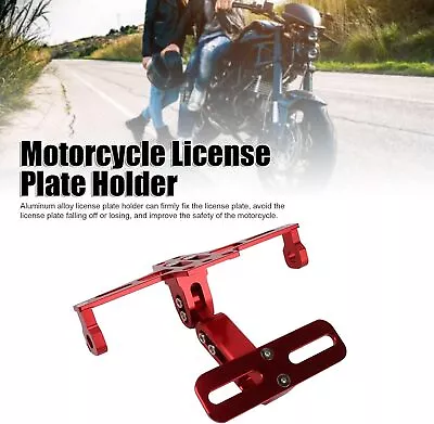 Motorcycle License Plate Bracket Holder Adjustable CNC Aluminium Alloy Universal • $17.99