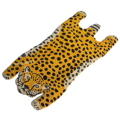 £23.95 • Buy Large 75cm Cheetah Big Cat Coir Doormat Indoor Outdoor Front Boot Shoe Door Mat