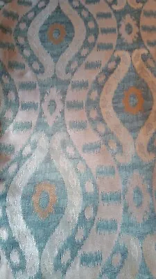 Jane Churchill Florin In Teal  140cm Wide X 3m Long For A Blind Or Curtains • £40