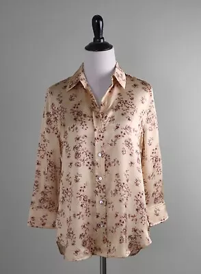 L'AGENCE NWT $295 Satin 100% Silk Dani Floral Blouse Top In Rugos Print Size XS • $109.99