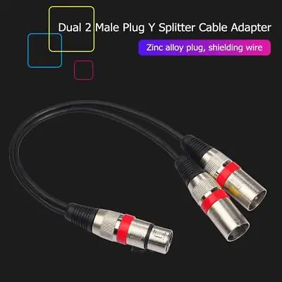 £5.40 • Buy 30cm 3Pin XLR Female To Dual 2 Male Y Splitter Mic DJ Cable Adapter Audio Cable