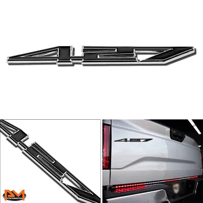  427 Polished Metal 3D Decal Black&Silver Emblem Exterior Sticker For Chevrolet • $6.89