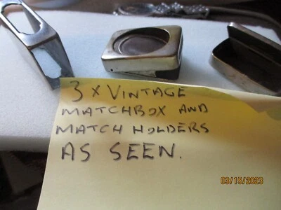 £10 • Buy Antique Match Box Holder And 2 Match Holders. As Seen.  #13-032