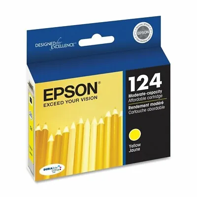 Genuine Epson 124 Yellow Ink For Stylus NX125 NX130 NX330 NX420 WorkFoce 320  • $8.79