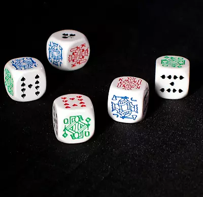 Poker Dice / Liar Dice - Deluxe In Leather Case • £13.04