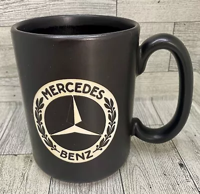 Mercedes Benz Logo Black Coffee Mug Cup Engraved Made In USA Stoneware • $13