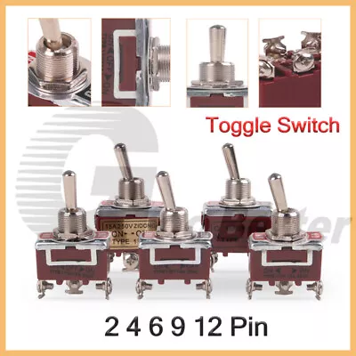 Heavy Duty Toggle Switch On-Off/ On-Off-On 2 3 Position SPST 2-12 Pin 10A 250VAC • $3.89