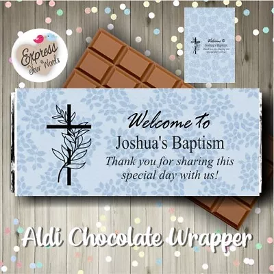 Baptism Cross Church Aldi Chocolate Wrappers Glitter Colours • $9.50