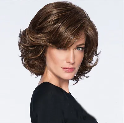 Africa Black And Brown Short Hair Wigs Synthetic Curly Natural Hair • $17.10