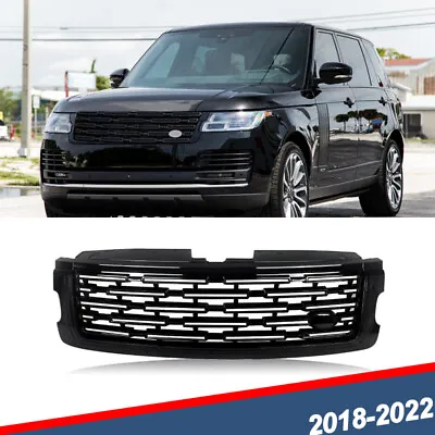 For 2018-2022 Range Rover Up To 2023 Gloss Black Front Upper Bumper Grille Grill • $189.49