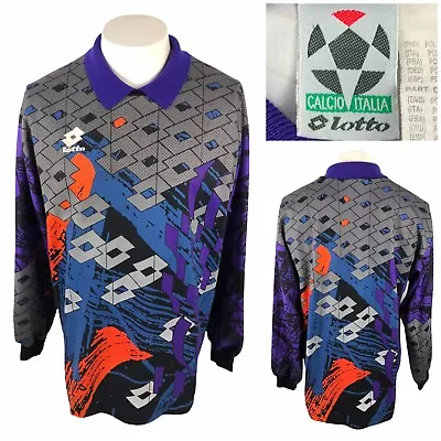 Vintage Lotto Men Large Jersey Calcio Italia Goalkeeper All Over Print Padded • $49.99