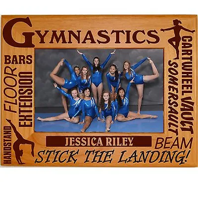 Personalized Wood Gymnastics Picture Frames 4x6 5x7 8x10 Team Custom Photos • $15