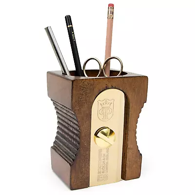 £16.85 • Buy Pen Holder Wooden Desk Tidy & Pencil Sharpener Shaped Desk Accessories Organiser