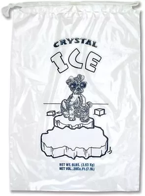 Crystal Clear Commercial Ice Bags With Draw String Closure 500 Pk 8 Lb 18  X11  • $66.47