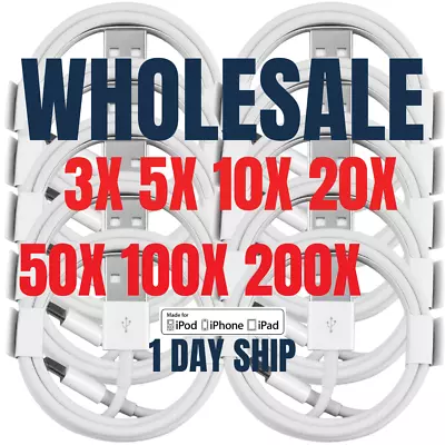 $309.99 • Buy Wholesale Lot 1M 2M USB Charging Cable Lot For IPhone 12 11 XR 8 7 Charger Cord