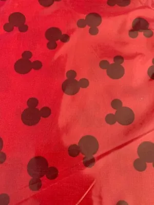 Red Mickey Mouse Shadow Print Cotton Fabric By The Yard 44 W • $15