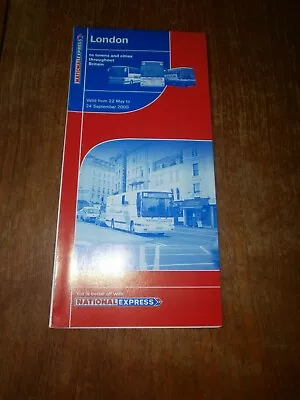 National Express Coaches To & From London Timetable Leaflet 2000 • £1.50