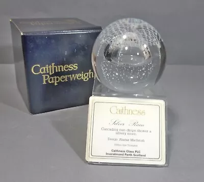 Caithness 'SILVER RAIN  Paperweight Original Box Stand And Card 1992 MacIntosh • £24.99