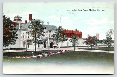 Michigan City Indiana~Indiana State Prison~Horse & Buggy @ Entrance~1908 • $9