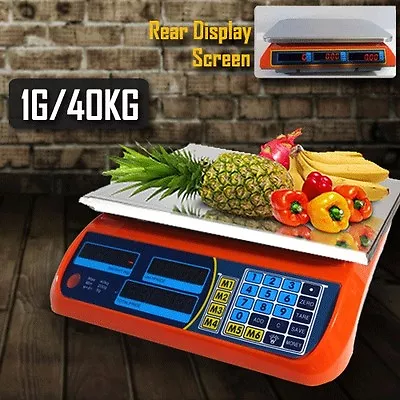 Kitchen Scale Digital Commercial Postal Shop Electronic Weight Scales Food 40KG • $49.99