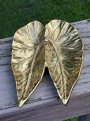 $38 • Buy Virginia Metalcrafters ANGEL WING BEGONIA Leaf Tray 4-14 VA VMC Solid Brass B14