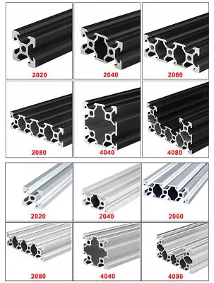 V-Slot 2020/2040/2060/2080/4040/4080 Aluminum Extrusion For 3D Printers CNC  • $8.50