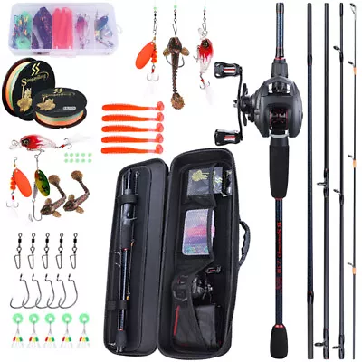 $126.50 • Buy COMBO Casting Fishing Set 5 Section Carbon ROD + REEL & Accessories