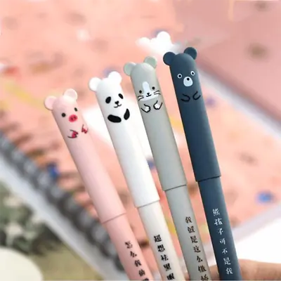 2pcs Cute Kawaii Cartoon Cat Gel Ink Pen Ballpoint 0.35mm Black Ink Student Pens • $1.65