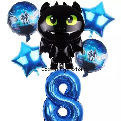 HOW TO TRAIN YOUR DRAGON TOOTHLESS Balloon Set For 8th Birthday Party AGE 8 • £9.99