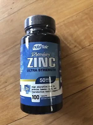 NutriFlair Zinc Gluconate 50mg 100 Tablets - Immune System Booster & Support • $5