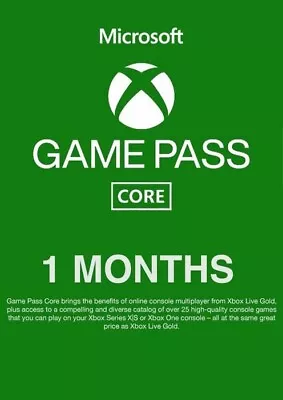 Xbox Game Pass Core: 1 Month Membership. / XBOX Series / ONE / 360 / WORLDWIDE • $11.99