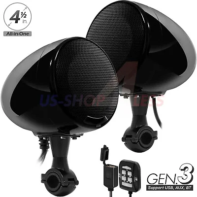 600W AMP Bluetooth Waterproof Motorcycle Stereo Speaker Audio MP3 System AUX USB • $86.99