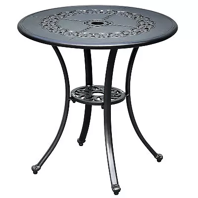 25.5  Outdoor Patio Bistro Dining Round Table Cast Aluminum With Umbrella Hole • $85.28