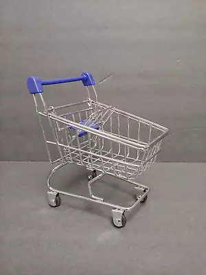 Miniature Mini Metal Grocery Store Shopping Cart Toy Rolling Wheels Folded Seat • $18.95