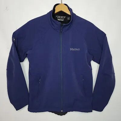 Marmot Full Zip Fleece Lined  Jacket Soft Shell Blue - Men's Small • $24.99