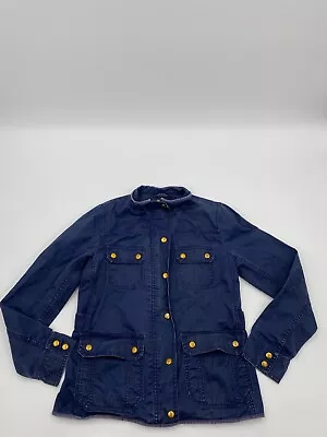 J Crew Relaxed Boyfriend Jacket  Field Jacket Navy Blue Women Size Small • $38