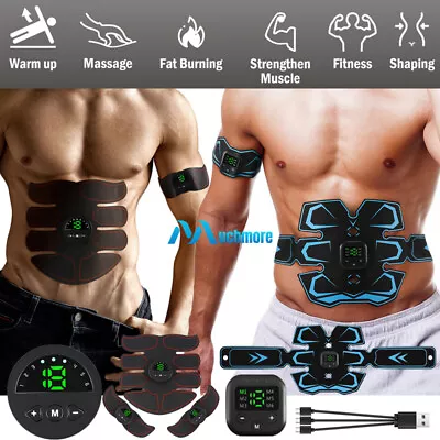 LCD EMS Abdominal Muscle Toning Trainer Stimulator Toner Fitness Binder Gym Belt • $17.87