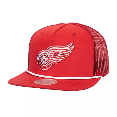 Men's Mitchell & Ness Red Detroit Red Wings Roper Trucker Snapback Hat • $34.99
