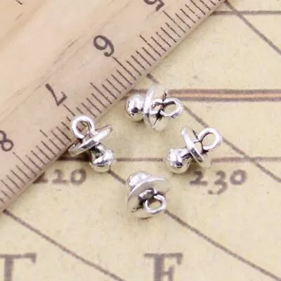 Charms Baby Pacifier Binky Teether 9x7x6mm Tibetan Silver Color Pendants 30pcs • $9.99