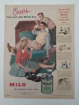 Vintage Australian Advertising 1951 Ad NESTLE'S MILO Record Radiogram Art • $18.95