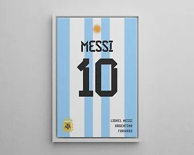 Leo MESSI Jersey Art - FIFA WORLD CUP - Argentina/Football - Digital Poster • $14.99