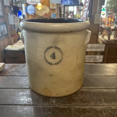 Antique 4 Gallon Salt Glaze Monmouth Stoneware Or Macomb Salt Illinois  • $225