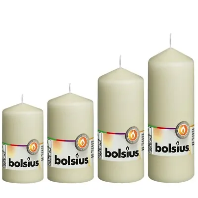 £11.45 • Buy Bolsius Pillar Candles Ivory Wedding Decor Events Church LONG BURN TIME