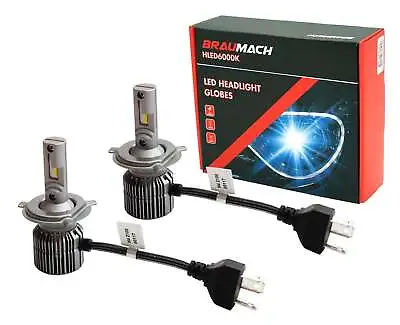 BRAUMACH 6000K LED Headlight Bulbs Globes H4 For Mercedes Benz 190 E 2.5 16V Sed • $38.44